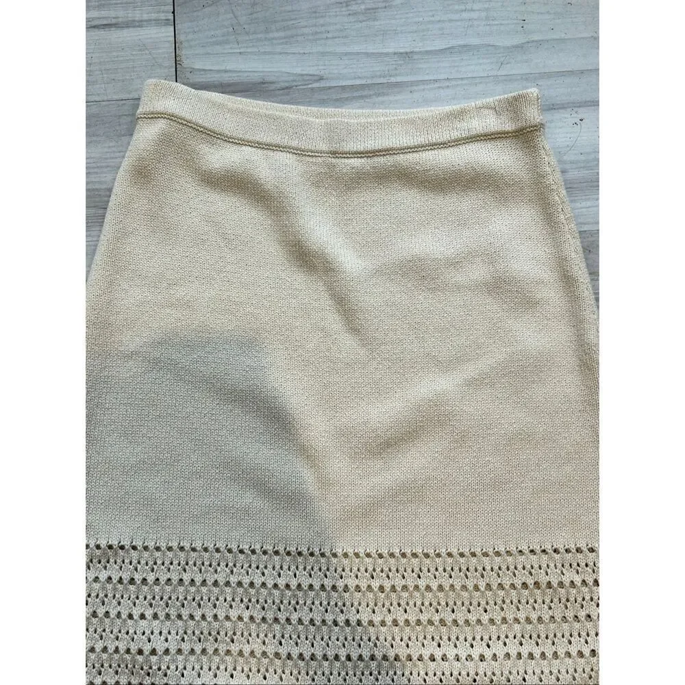 Reformation Carter Novelty Knit Skirt in Horchata size S